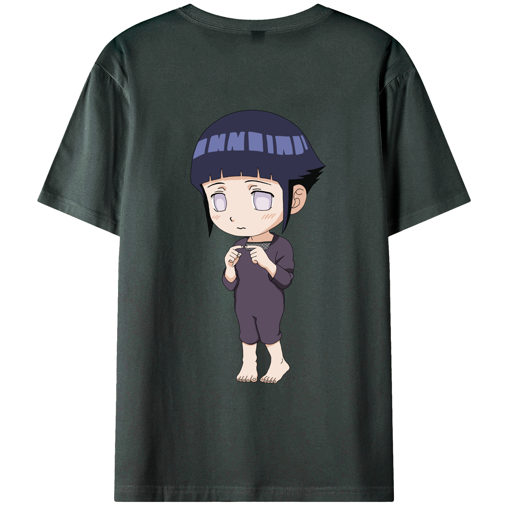 （画像用） NARUTO -ナルト- 日向ヒナタ Hyūga Hinata 綿100％ メンズ半袖Tシャツ（バックプリント） 通気性
